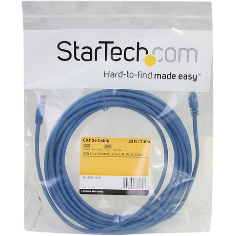 StarTech.com 25 ft Blue Molded Cat5e UTP Patch Cable — M45PATCH25BL