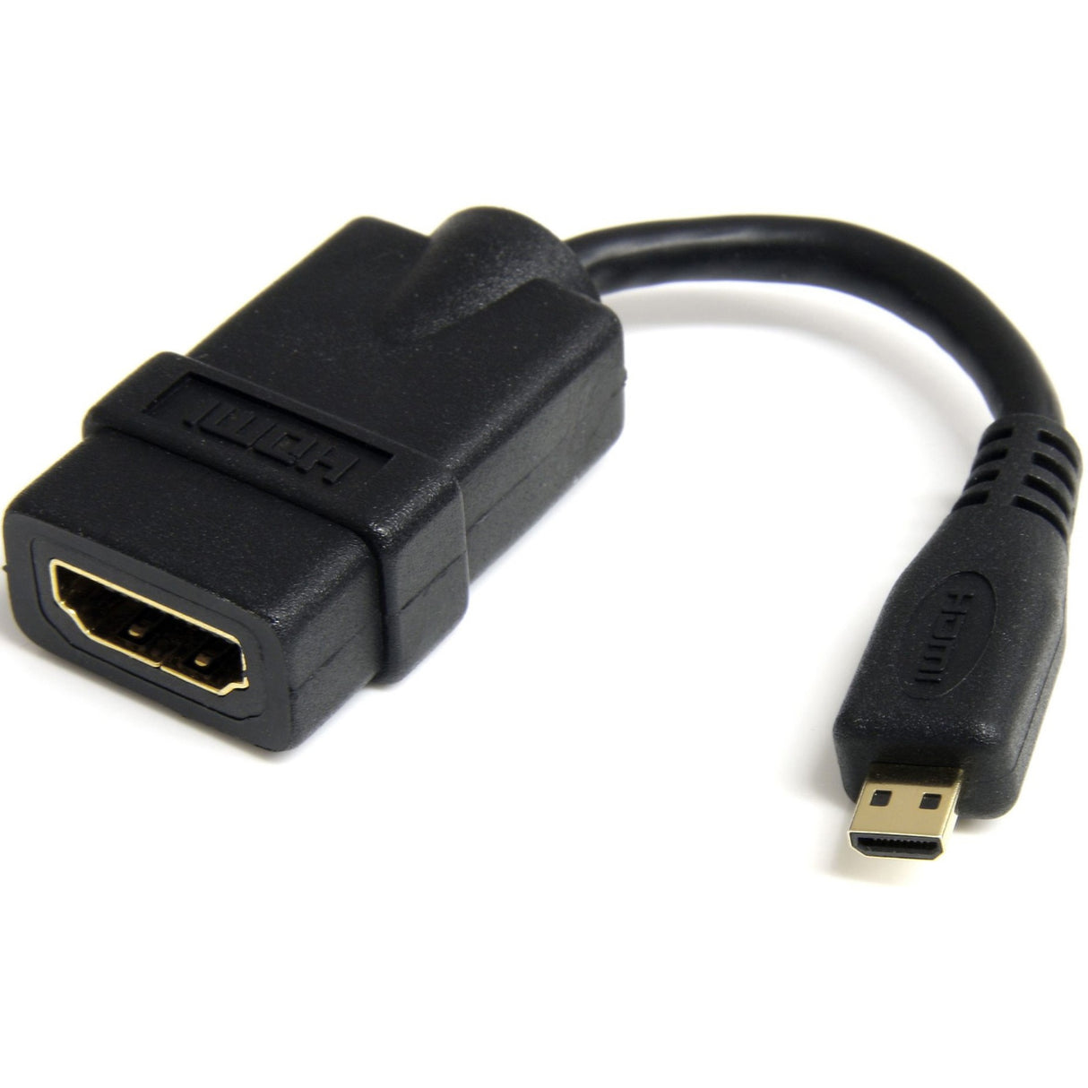 StarTech.com Micro HDMI to HDMI Adapter Dongle, 4K High Speed Micro HDMI to HDMI Converter, Micro HDMI Type-D Device to HDMI TV/Display — HDADFM5IN
