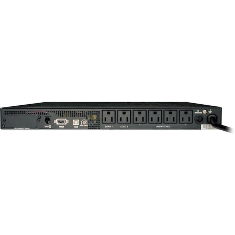 Eaton Tripp Lite Series TAA SmartPro 120V 1kVA 800W Line-Interactive Sine Wave UPS, 1U Rack/Vertical, Network Card Options, USB, 6 Outlets — SM1000RM1UTAA