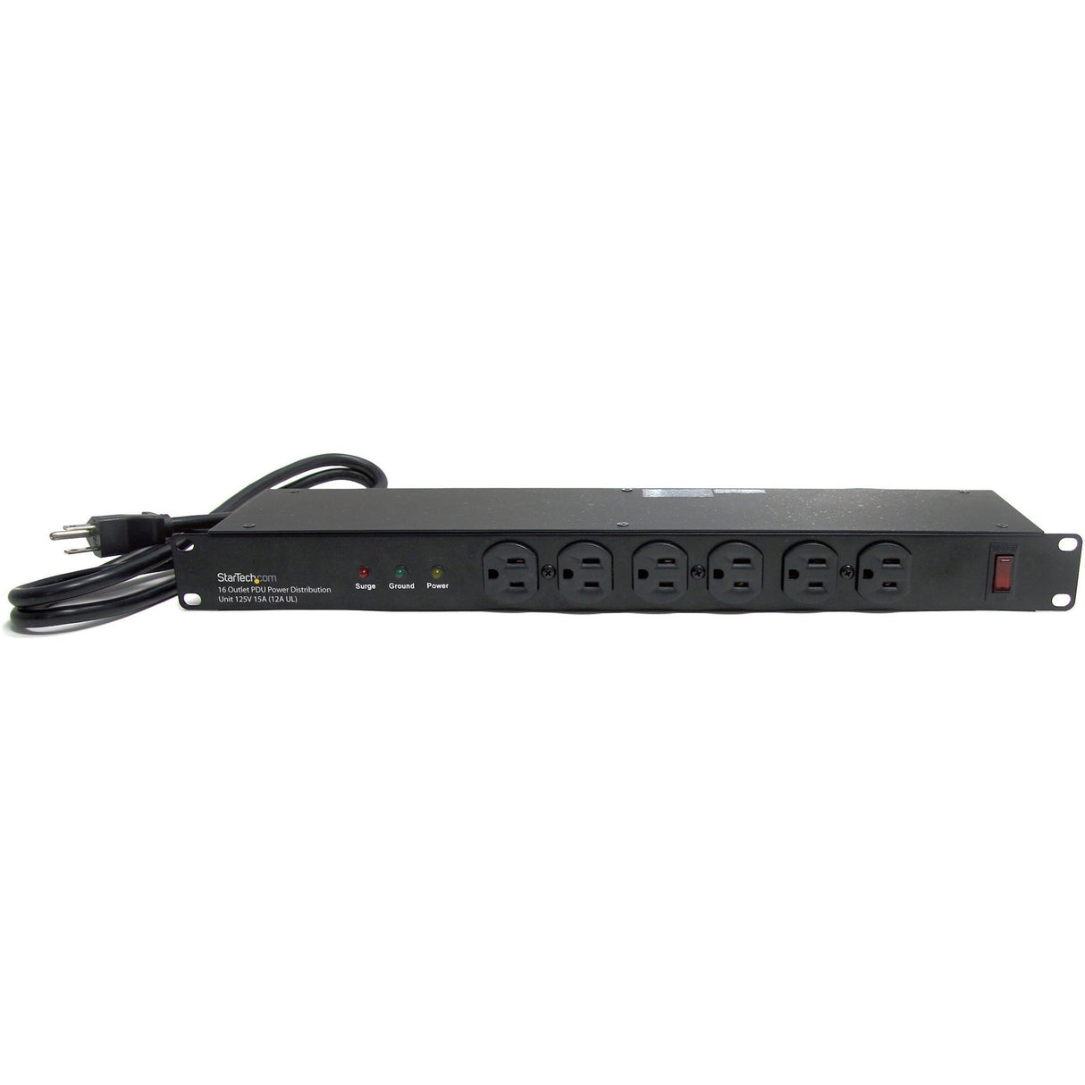 StarTech.com Rackmount PDU with 16 Outlets and Surge Protection - 19in Power Distribution Unit - 1U — RKPW161915