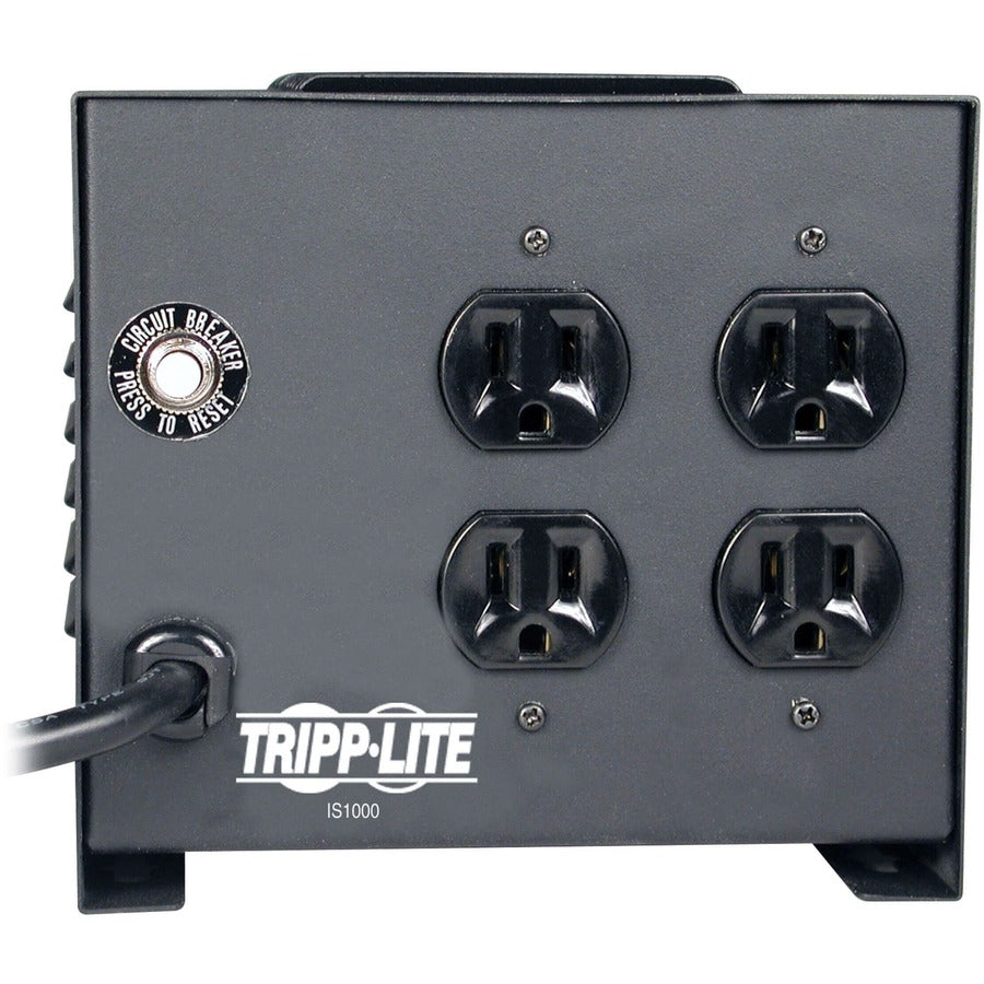 Eaton Tripp Lite Series Isolator Series 120V 1000W Isolation Transformer-Based Power Conditioner, 4 Outlets, TAA — IS1000