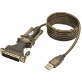 Eaton Tripp Lite Series USB to Serial Adapter Cable (USB-A to DB25 M/M), 5 ft. (1.52 m) — U209-005-DB25