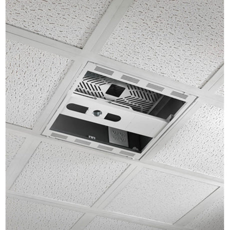 Chief 2" x 2" Suspended Ceiling Storage Box with Column Drop - White — CMS492C