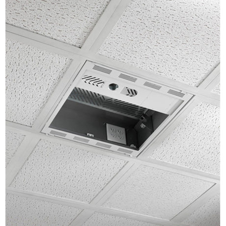 Chief 2" x 2" Suspended Ceiling Storage Box with Column Drop - White — CMS492C