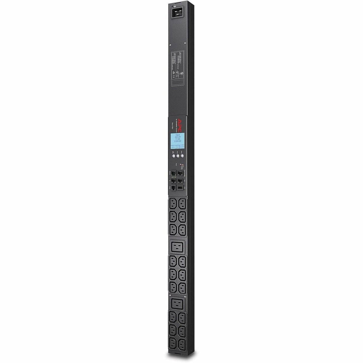Rack PDU 2G, Metered, ZeroU, 20A, 208V, (18) C13 & (2) C19, L620 Cord — AP8858NA3