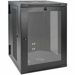 Eaton Tripp Lite Series SmartRack 18U Low-Profile Switch-Depth Wall-Mount Half-Height Rack Enclosure, Clear Acrylic Window, Hinged Back — SRW18USG