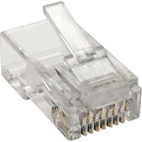 Eaton Tripp Lite Series Cat6 RJ45 Modular Plug for Round Stranded UTP Conductor 4-Pair, 100 Pack — N230-100-STR