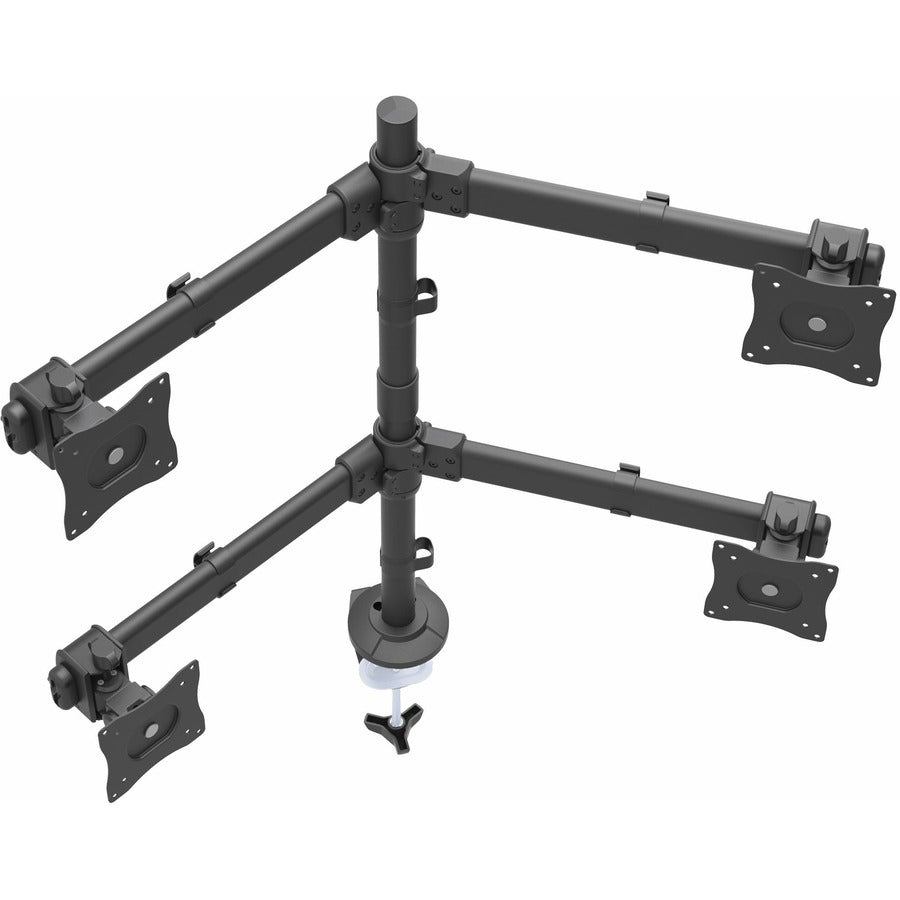 StarTech.com Desk Mount Quad Monitor Arm, 4 VESA Displays up to 27" (17.6lb/8kg), Ergonomic Height Adjustable Articulating Pole Mount — ARMQUAD