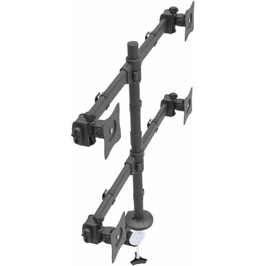 StarTech.com Desk Mount Quad Monitor Arm, 4 VESA Displays up to 27" (17.6lb/8kg), Ergonomic Height Adjustable Articulating Pole Mount — ARMQUAD