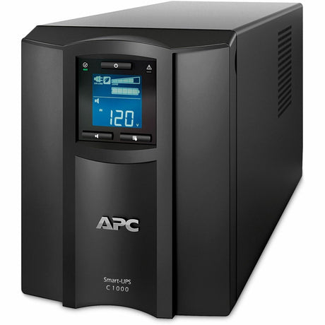 APC Smart-UPS C, Line Interactive, 1000VA, Tower, 120V, 8x NEMA 5-15R outlets, SmartConnect port, USB and Serial communication, AVR, Graphic LCD — SMC1000C