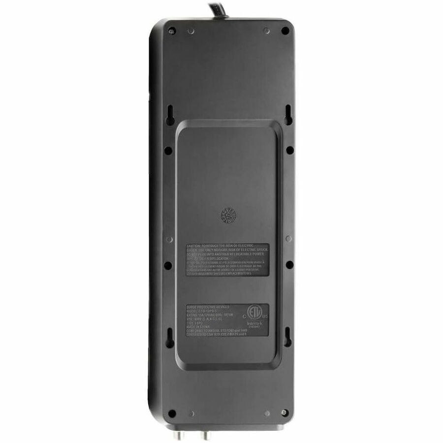 Eaton Tripp Lite Series Protect It! 12-Outlet Surge Protector, 8 ft. (2.43 m) Cord, 4320 Joules, Tel/Modem/Coax Protection, 2 USB Ports, Black — TLP128TTUSBB