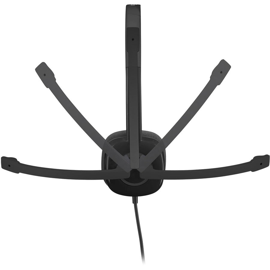 Logitech H151 Stereo Headset with Rotating Boom Mic (Black) - Stereo - 3.5MM AUDIO JACK CONNECTION - Wired - In-Line Control - 22 Ohm - 20 Hz - 20 kHz - Over-the-head - 5.9 ft Cable - Black — 981-000587