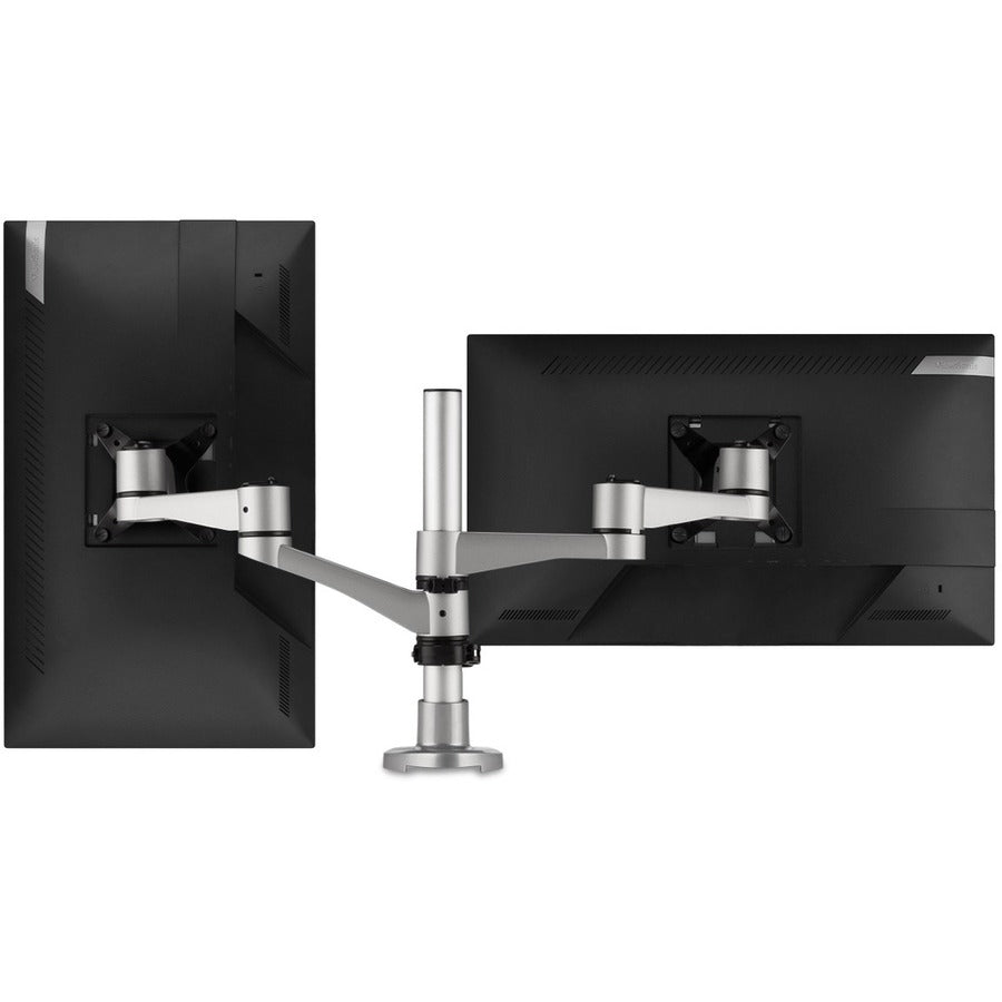 ViewSonic LCD-DMA-001 Monitor Desk Mounting Arm for 2 Monitors up to 24 Inches Each, VESA Compatible, Full Ergonomic Adjustability, 2-in-1 Mounting Base, and Built-In Cable Management — LCD-DMA-001