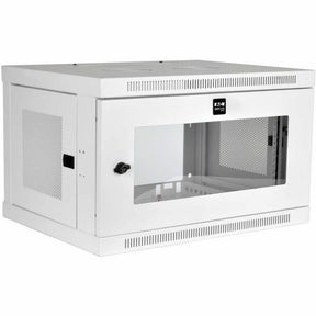 Eaton Tripp Lite Series SmartRack 6U Low-Profile Switch-Depth Wall-Mount Mini Rack Enclosure, Clear Acrylic Window, White — SRW6UWG