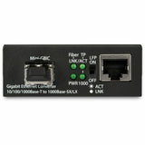 StarTech.com Gigabit Ethernet Fiber Media Converter - Compact - 850nm MM LC - 550m - With MM SFP Transceiver — MCM1110MMLC