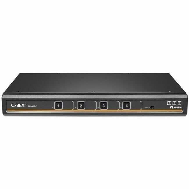 Vertiv Avocent Cybex SC800 Secure Desktop KVM Switch, Single Head Monitor, 4 Port, Touch Screen Support, NIAP V4.0, TAA Compliant (SC840DVI-400) — SC840DVI-400