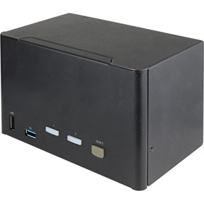 StarTech.com 2 Port Quad Monitor DisplayPort KVM Switch 4K 60Hz UHD HDR, DP 1.2 KVM Switch, 2 Port USB 3.0 Hub, 4x USB HID, Audio, Hotkey — SV231QDPU34K
