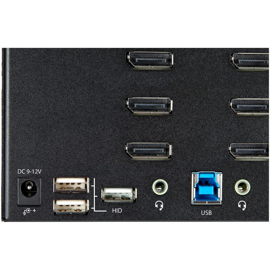 StarTech.com 2 Port Quad Monitor DisplayPort KVM Switch 4K 60Hz UHD HDR, DP 1.2 KVM Switch, 2 Port USB 3.0 Hub, 4x USB HID, Audio, Hotkey — SV231QDPU34K