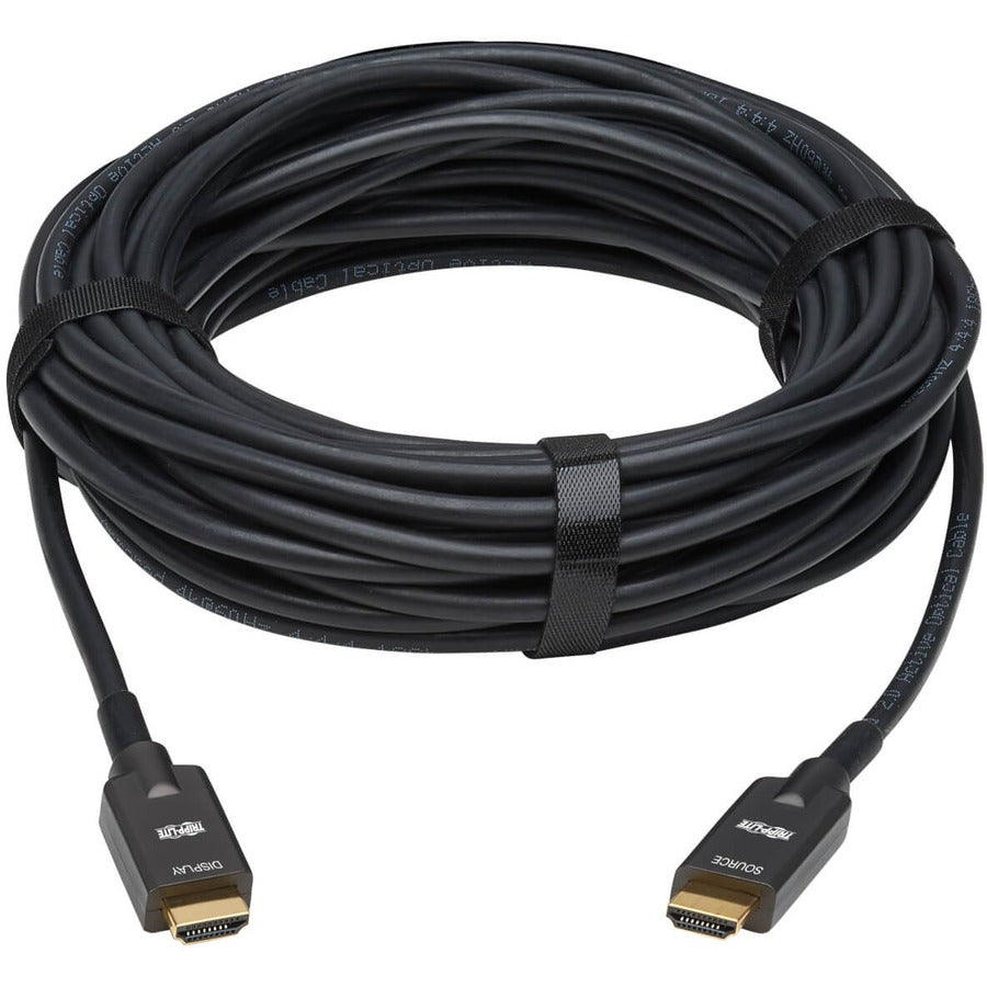 Eaton Tripp Lite Series High-Speed Armored HDMI Fiber Active Optical Cable (AOC) - 4K @ 60 Hz, HDR, 4:4:4, M/M, Black, 10 m (33 ft.) — P568FA-10M