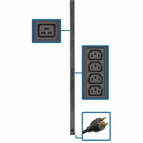 Eaton Tripp Lite Series 3.7kW 208/230V Single-Phase Basic PDU - 32 C13 & 6 C19 Outlets, L6-20P Input, 10 ft. Cord, 63.75 in. 0U Rack — PDUV20HVL6-72
