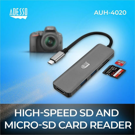 Adesso 6-in-1 USB-C Multi-Port Docking Station (TAA Compliant) — AUH4020
