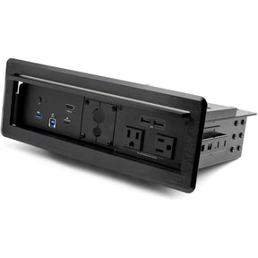 StarTech.com Conference Room Docking Station w/ Power; Table Connectivity A/V Box, Universal Laptop Dock, 60W PD, AC Outlets, USB Charging — KITBXDOCKPNA