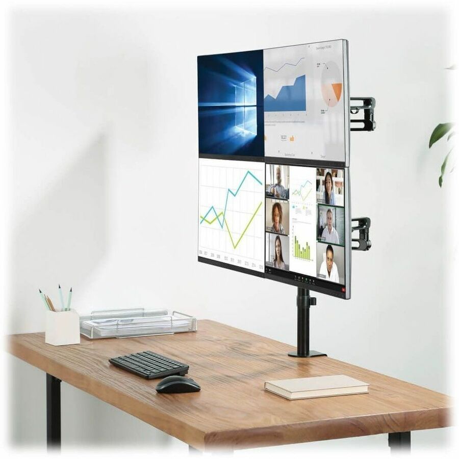 Eaton Tripp Lite Series Quad-Monitor Flex-Arm Desktop Clamp for 13" to 27" Displays — DDR1327SQFC-1