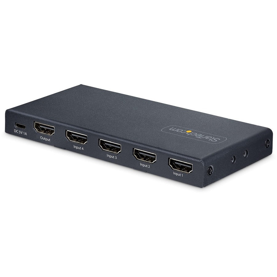 StarTech.com 4-Port 8K HDMI Switch, HDMI 2.1 Switcher 4K 120Hz HDR10+, 8K 60Hz UHD, HDMI Switch 4 In 1 Out, Auto/Manual Source Switching — 4PORT-8K-HDMI-SWITCH