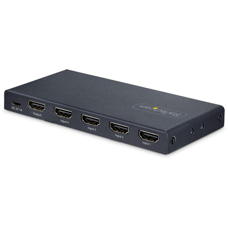StarTech.com 4-Port 8K HDMI Switch, HDMI 2.1 Switcher 4K 120Hz HDR10+, 8K 60Hz UHD, HDMI Switch 4 In 1 Out, Auto/Manual Source Switching — 4PORT-8K-HDMI-SWITCH