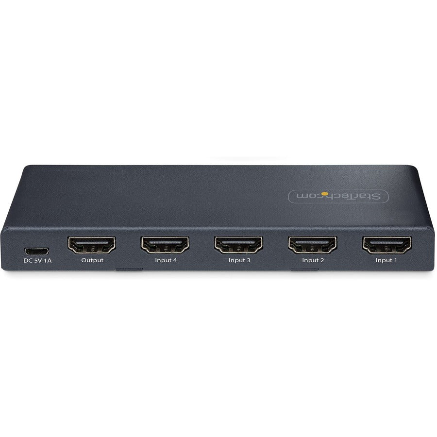StarTech.com 4-Port 8K HDMI Switch, HDMI 2.1 Switcher 4K 120Hz HDR10+, 8K 60Hz UHD, HDMI Switch 4 In 1 Out, Auto/Manual Source Switching — 4PORT-8K-HDMI-SWITCH