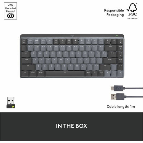 Logitech MX Mechanical Mini Minimalist Wireless Illuminated Keyboard (Linear) (Graphite) — 920-010551