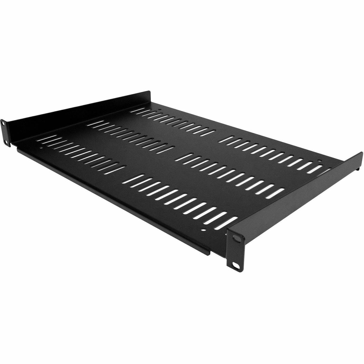StarTech.com 1U Vented Server Rack Cabinet Shelf - Fixed 12" Deep Cantilever Rackmount Tray for 19" Data/AV/Network Enclosure w/Cage Nuts — SHELF-1U-12-FIXED-V