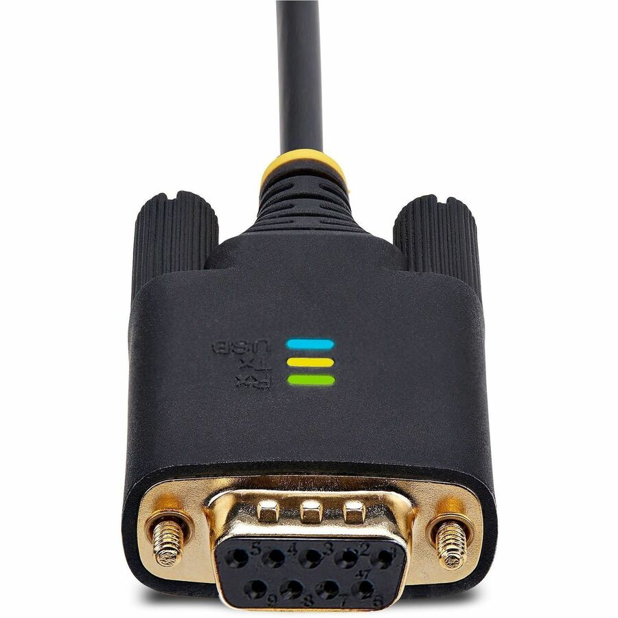 StarTech.com 10ft (3m) USB to Null Modem Serial Adapter Cable, COM Retention, FTDI, RS232, Changeable DB9 Screws/Nuts, Windows/macOS/Linux — 1P10FFCN-USB-SERIAL