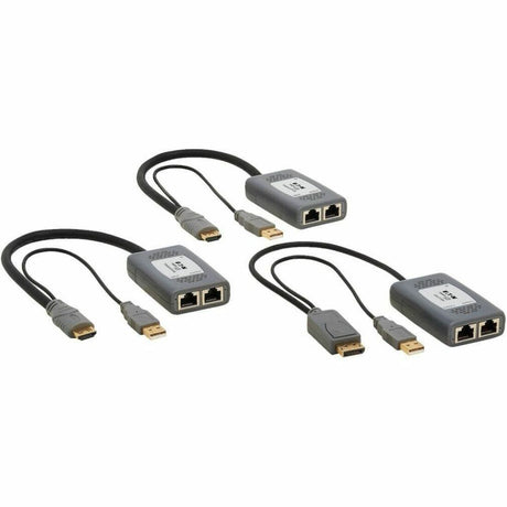 Eaton Tripp Lite Series 2-Port DisplayPort to HDMI over Cat6 Extender Kit, Pigtail Transmitter/2x Receivers, 4K 60 Hz, HDR, 4:4:4, 230 ft. (70.1 m), TAA — B127U-002-PDPH2