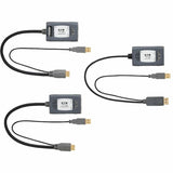 Eaton Tripp Lite Series 2-Port DisplayPort to HDMI over Cat6 Extender Kit, Pigtail Transmitter/2x Receivers, 4K 60 Hz, HDR, 4:4:4, 230 ft. (70.1 m), TAA — B127U-002-PDPH2
