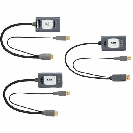Eaton Tripp Lite Series 2-Port DisplayPort to HDMI over Cat6 Extender Kit, Pigtail Transmitter/2x Receivers, 4K 60 Hz, HDR, 4:4:4, 230 ft. (70.1 m), TAA — B127U-002-PDPH2