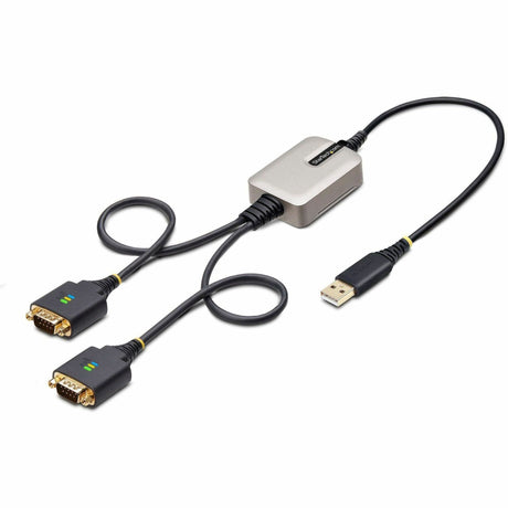 StarTech.com 2ft/60cm 2-Port USB to Serial Adapter Cable, COM Retention, FTDI, DB9 RS232, Changeable DB9 Screws/Nuts, Windows/macOS/Linux — 2P1FFC-USB-SERIAL