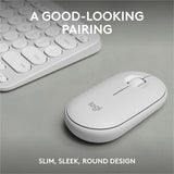Logitech Pebble 2 Combo, Wireless Keyboard and Mouse, Quiet and Portable, Customizable, Logi Bolt, Bluetooth, Tonal White — 920-012198