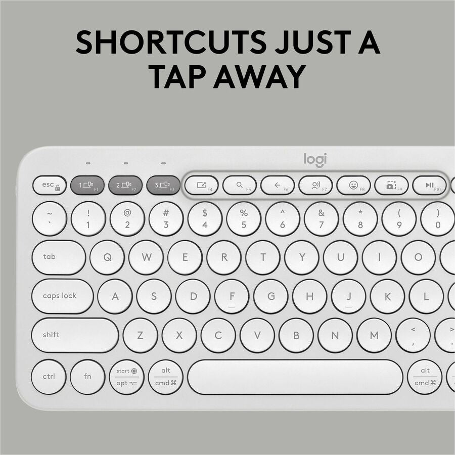 Logitech Pebble 2 Combo, Wireless Keyboard and Mouse, Quiet and Portable, Customizable, Logi Bolt, Bluetooth, Tonal White — 920-012198