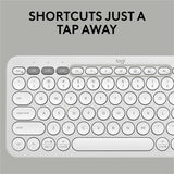 Logitech Pebble 2 Combo, Wireless Keyboard and Mouse, Quiet and Portable, Customizable, Logi Bolt, Bluetooth, Tonal White — 920-012198
