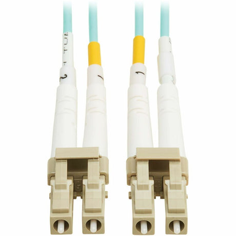 Eaton Tripp Lite Series 10Gb/40Gb/100Gb Duplex Multimode 50/125 OM4 LSZH Fiber Patch Cable (LC/LC), Aqua, 5M (16.4 ft.), TAA — N820-05M-OM4TAA
