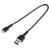 StarTech.com 12inch/30cm Durable Black USB-A to Lightning Cable, Rugged Heavy Duty Charging/Sync Cable for Apple iPhone/iPad MFi Certified — RUSBLTMM30CMB