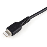 StarTech.com 12inch/30cm Durable Black USB-A to Lightning Cable, Rugged Heavy Duty Charging/Sync Cable for Apple iPhone/iPad MFi Certified — RUSBLTMM30CMB