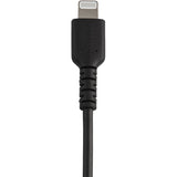 StarTech.com 12inch/30cm Durable Black USB-A to Lightning Cable, Rugged Heavy Duty Charging/Sync Cable for Apple iPhone/iPad MFi Certified — RUSBLTMM30CMB