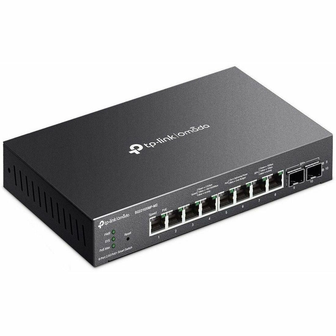 TP-Link Omada 8-Port 2.5GBASE-T and 2-Port 10GE SFP+ Smart Switch with 8-Port PoE+ — SG2210XMP-M2