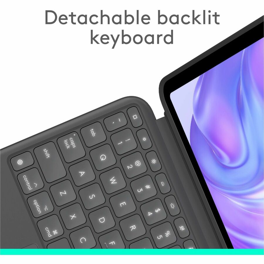 Logitech Combo Touch iPad Pro 11-inch (M4)(2024) Keyboard Case - Detachable backlit keyboard with kickstand, comfortable typing, multi-use mode - Graphite — 920-012659