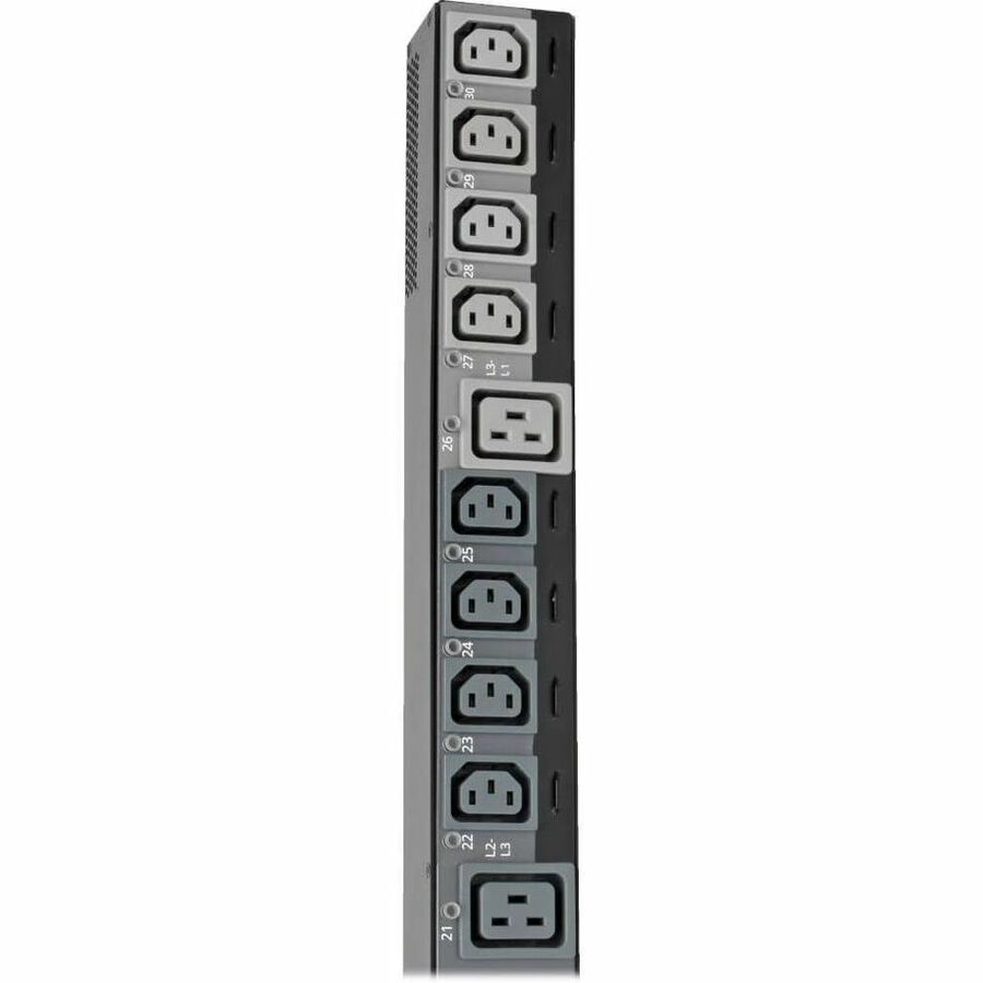 Eaton 10kW 200-240V 3PH Switched PDU - LX Interface, Gigabit, 30 Outlets, L21-30P Input, LCD, 1.8 m Cord, 0U 1.8 m Height, TAA — PDU3EVSR6L2130