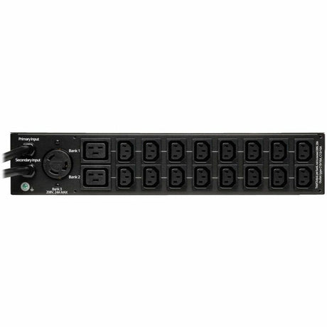 Eaton Tripp Lite Series 5.8kW Single-Phase Local Metered Automatic Transfer Switch PDU, Two 200-240V L6-30P Inputs, 16-C13 2-C19 & 1 L6-30R Outlet, 2U, TAA — PDUMH30HVAT