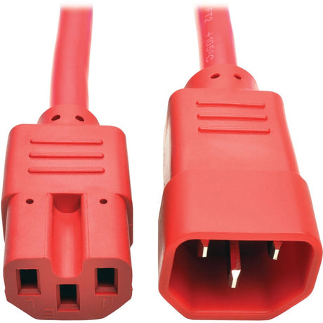 Eaton Tripp Lite Series Power Cord C14 to C15 - Heavy-Duty, 15A, 250V, 14 AWG, 3 ft. (0.91 m), Red — P018-003-ARD
