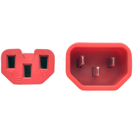 Eaton Tripp Lite Series Power Cord C14 to C15 - Heavy-Duty, 15A, 250V, 14 AWG, 3 ft. (0.91 m), Red — P018-003-ARD